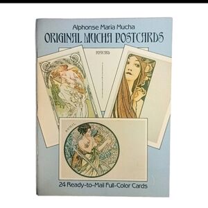 Original Alphonse Mucha Postcards 24 Ready to Mail Full Color Cards Dover 1987